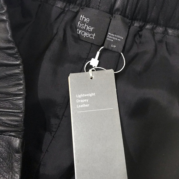 Eileen Fisher Fisher Project Short Leather Skirt - Picture 6 of 7